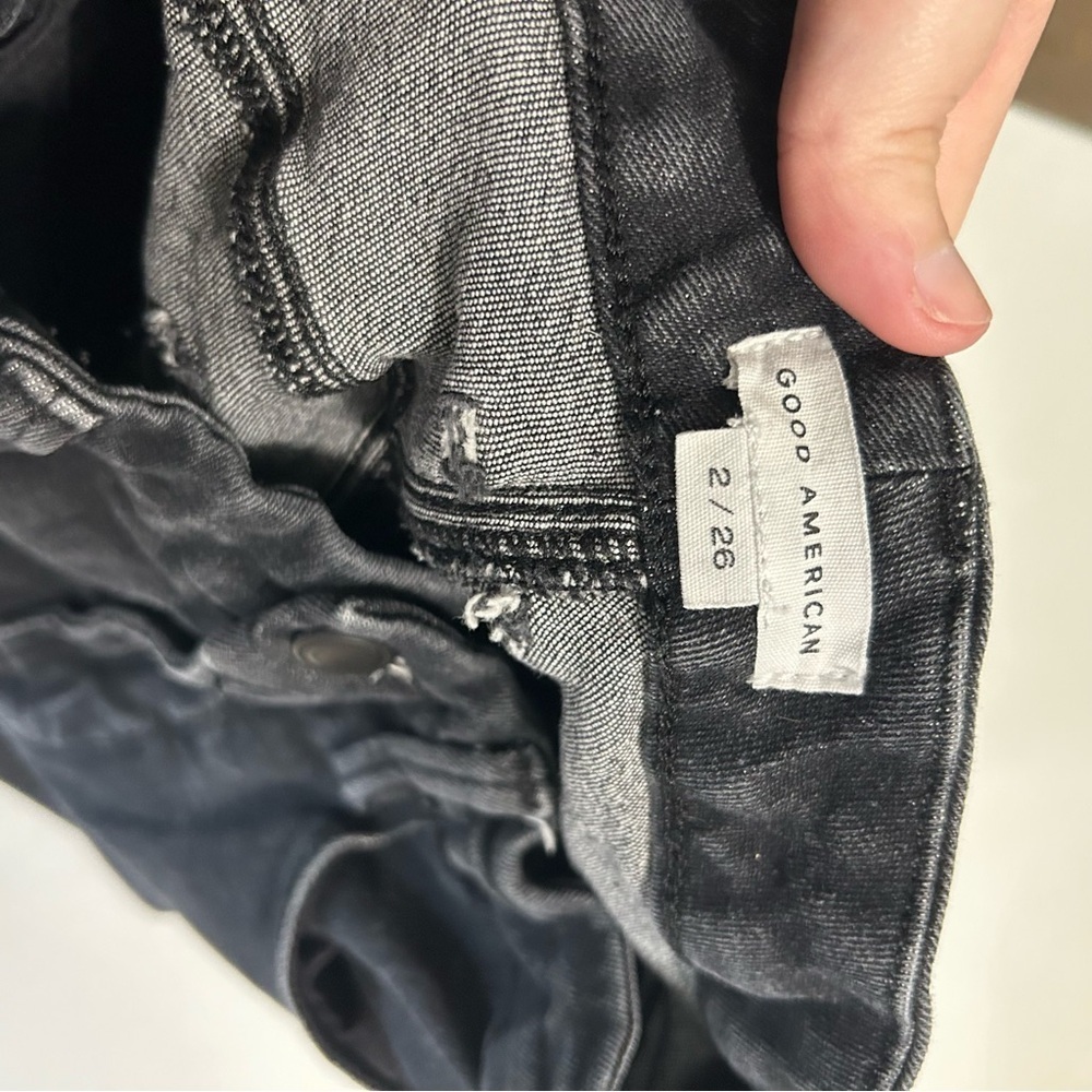 Good American Good Legs Straight Jeans Black 184 Size 2 26 Inches H - Picture 4 of 8